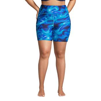 Lands' End Women's 3 Quick Dry Swim Shorts with Panty - 2 - Electric Blue