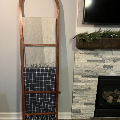 6' Arched Wood Throw Blanket Ladder Brown - Hearth & Hand™ With ...