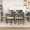 Set of 2 Folding Upholstered Dining Chairs with Wooden Frame, Space-Saving Mid-Century Fabric Side Chairs for Kitchen or Small Room - 2 of 4