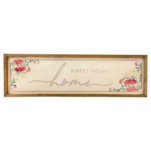 Northlight Floral "Home Sweet Home" Framed Hanging Wall Sign - 23.75" - 1 of 4