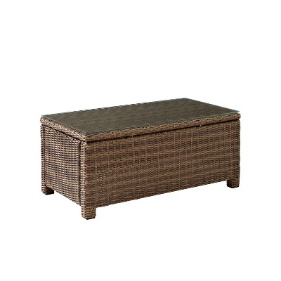 Bradenton Outdoor Wicker Coffee Table - Weathered Brown - Crosley