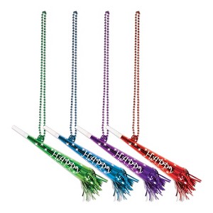 Beistle Beads w/Happy New Year Horns, 36", Pack of 3 Multicolored - 1 of 4