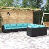 vidaXL Garden Lounge Set Poly rattan black, Water blue - 2 of 4
