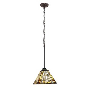 Chloe Lighting Kinsey Tiffany-Style Blackish Bronze 1- Mini-Pendant 8" Shade - 1 of 4