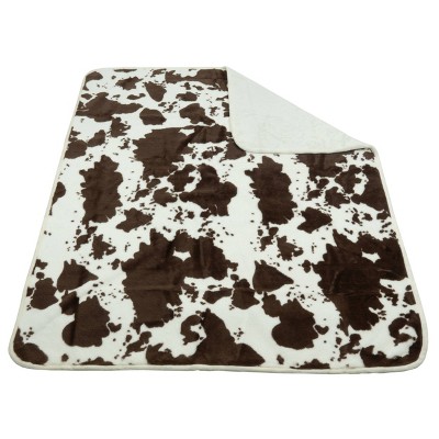 Brown and White Waterproof Faux Fur Pet Blanket