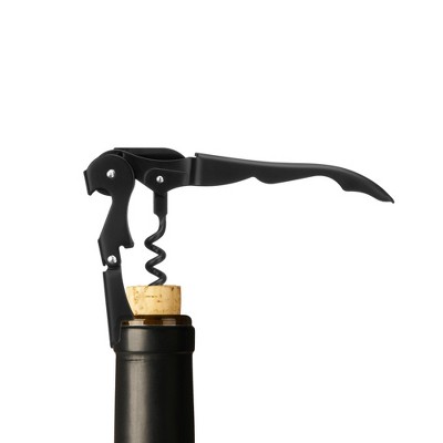 Matte Black Stainless Steel Double Hinged Waiter's Corkscrew