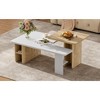 TIRAMISUBEST Farmhouse Nesting Coffee Table Set of 2 - Solid Wood Finish, Rustic Rectangular Living Room & Sofa Side Tables - 4 of 4