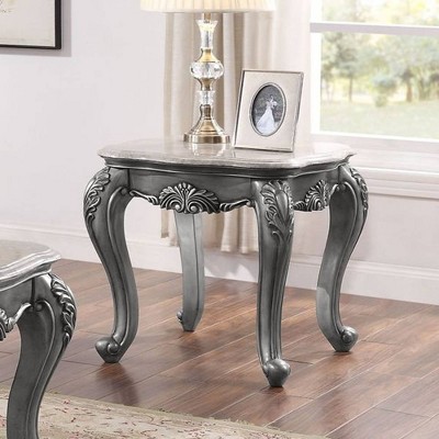 26" Ariadne Coffee Table Marble/Platinum - Acme Furniture