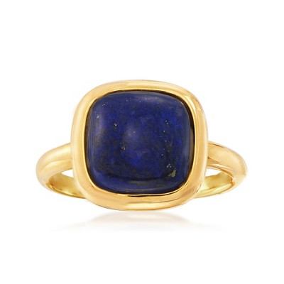 Ross-Simons Square Lapis Ring in 18kt Gold Over Sterling