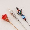 Anna-Kaci Classic Vintage 3Pcs Hat Pin Set with Rhinestone Teardrop and Pearl Accents for Scarves Lapels and Hat Accessories - 3pcs Bead - 4 of 4