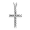 Black Bow Jewelry 14k White Gold 1/6 or 1/4 Ctw Diamond Latin Cross Pendant - 3 of 4