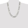 Black Bow Jewelry Men's 15mm, Sterling Silver, Solid Figaro Chain Necklace - 2 of 4