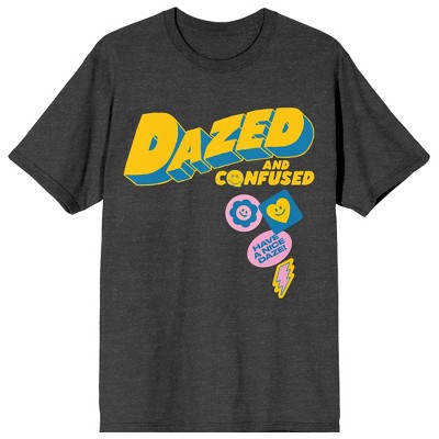 Dazed & Confused Patches Art Women\'s Charcoal Heather T-shirt-3xl : Target