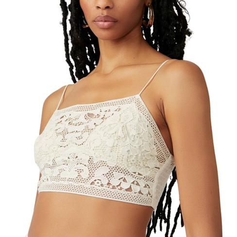 Free People Intimately FP Women's Lyra Bralette in White, Size Large
