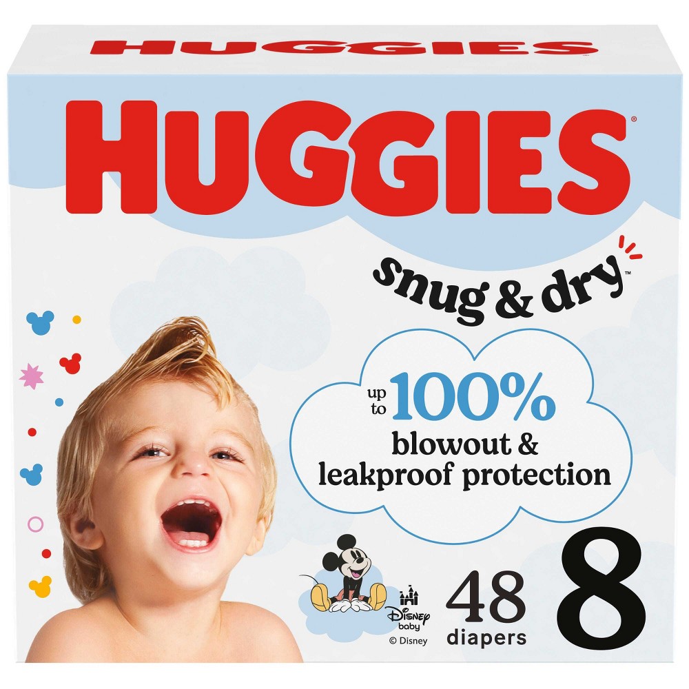 Huggies Snug & Dry Disposable Diapers - Super Pack - Size 8 - 48ct