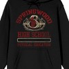 Nightmare On Elm Street Springwood High School PE Long Sleeve Men's Black Hooded Sweatshirt - 2 of 3
