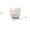 HomeRoots 27" Off White Fabric Swivel Barrel Chair - 3 of 4
