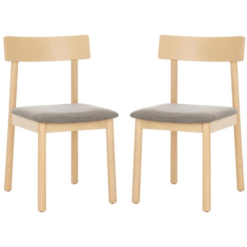 Lizette Retro Dining Chair (Set of 2) - White Oak/Grey Cushion - Safavieh., 1 of 10