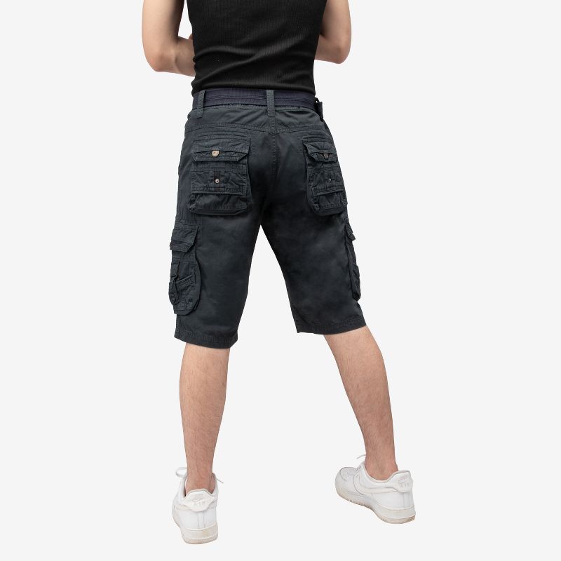 X RAY Men's Belted 12.5" Inseam Knee Length Cargo Shorts, 2 of 6