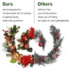 GAOMON 6FT Christmas Garland with Lights, Xmas Battery Operated Artificial Rattan with Classic Red Gold Decorations - 3 of 4