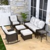 EAGLE PEAK Azure Bay 6 Pieces Wicker Outdoor Patio Furniture Set, Sofa and Rocking Chairs with Ottomans and Side Table - 2 of 4