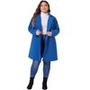 Agnes Orinda Women's Plus Size Notched Lapel Single Breasted Back Split Winter Long Pea Coats - 3 of 4