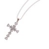 Anna-Kaci Silver Tone Cross Pendant Necklace with Heart-Shaped Gemstone Accents - Silver - 2 of 4