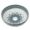 16" Round Artistic Ceramic Vessel Sink – Glossy Above-Counter Basin with Hand-Inspired Printed Pattern - 2 of 4