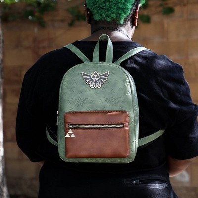 Nintendo The Legend of Zelda Leather 11&#34; Mini Backpack - Green/Brown_7