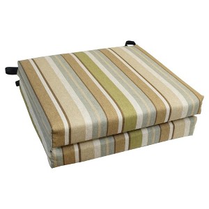 Blazing Needles, 20-inch by 19-inch Patterned Outdoor Chair Cushions (Set of 2) - 1 of 2