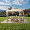 10'x10' Outdoor Canopy Gazebo, Double Roof Patio Gazebo With Steel Frame, Shade Curtains, Waterproof Table Party Tent - 2 of 4