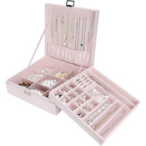2-Layer Velvet Jewelry Organizer Box for Necklaces and Bracelets - 1 of 4