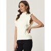 Allegra K Women's Ruffled Sleeve Mock Neck Casual Cable Knit Pullover Sweater Vest - 2 of 4