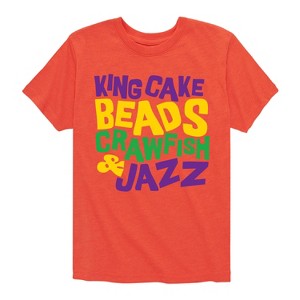 Boys' - Instant Message - King Cake Beads Crawfish Jazz Short Sleeve Graphic T-Shirt - 1 of 4