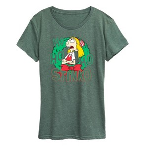 Women's - Hey Arnold! - Ho Ho Ho Stinko Short Sleeve Graphic T-Shirt - 1 of 4