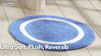 White and Ivory Cotton Tufted Reversible Bath Rug Set