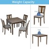 Lyngins 5-Piece Modern Wooden Dining Table Set for 4 People– Square Table & 4 Upholstered Chairs, X-shaped Backrest Kitchen Table Set for Living Room - 2 of 4