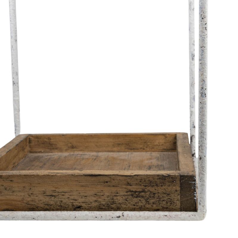 Platform Tray White Metal & Wood - Foreside Home & Garden, 4 of 7