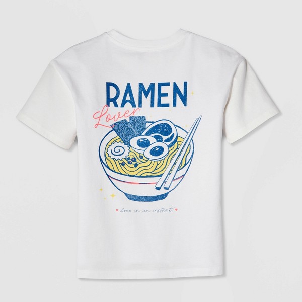 Playera de niña manga corta 100% algodón 'Ramen Lover' talla grande con gráfico - Cat & Jack™ Blanco 3