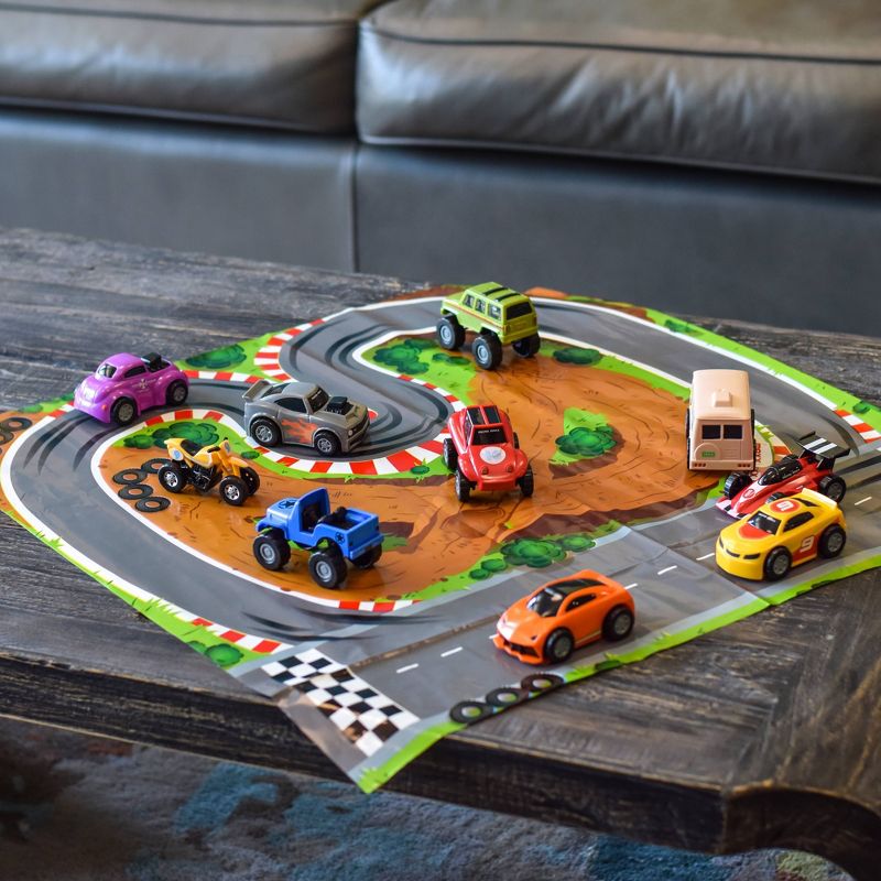 Maxx Action Mini Race and Off Road Vehicles w/ Play Mat &#8211; 10pk, 4 of 8