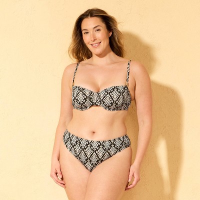 Shade & Shore Women's Crepe High Leg Medium Coverage Brief Bikini Bottom - Shade & Shore™ Multicolor XS — фото 4