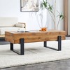 Maggift Patio End Tables, Faux Wood Design Coffee Table for Living Room, Patio, Bedroom, Black, 47.24"*24.43"*17.32" - 4 of 4