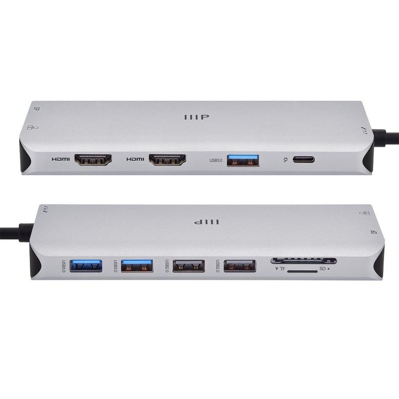 Monoprice 13-in-1 Dual-HDMI + DisplayPort Multi-Stream Transport (MST) Triple Monitor Docking Station, 5 of 7