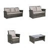 Outdoor 7-Piece PE Rattan Seating Set, Seating Set with Glass Coffee Table, Chairs with Steel Frame and Polyester Cushions-Coolbibila - 4 of 4