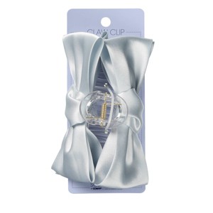 scünci Elite Verticle Bow Covered Claw Clip - All Hair - Ice Blue - 1 of 4