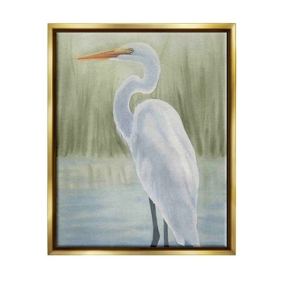 Stupell Industries Egret on Marsh LandscapeFloater Canvas Wall Art
