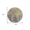 Brown And Gold Abstract Washable Indoor Outdoor Area Rug - 3 of 4