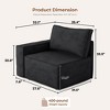 XIZZI Modular Corduroy Sectional Sofa: 5 Sold-Separately Units (Corner, Arms, Ottoman) | Black/Camel | Standard/Large Cushion Options | DIY Friendly - 2 of 4