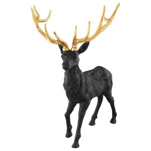 Costway Standing Reindeer Statue Aluminum Deer Sculpture Christmas Decor 19" x 18" x 25" - 1 of 4