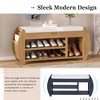 Wooden Storage Bench with Cushion, Flip Top Entryway Shoe Bench with Hidden Compartment, Shoe Rack Organizer for Entryway Bedroom Living Room - 4 of 4